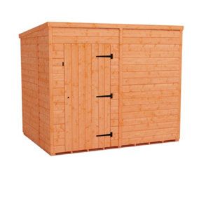 8 x 6 (2.38m x 1.75m) Windowless Wooden Tongue and Groove PENT Shed - Single Door (12mm T&G Floor and Roof) (8ft x 6ft) (8x6)