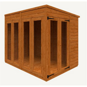 8 X 6 (2.39m x 1.75m) Wooden Tongue And Groove PENT Summerhouse (12mm T&G Floor And Roof) (8ft x 6ft) (8x6)