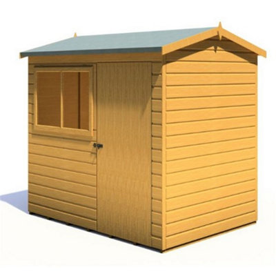 8 x 6 (2.43m x 1.82m) - Reverse Apex Wooden Garden Shed - Door On Right Hand Side