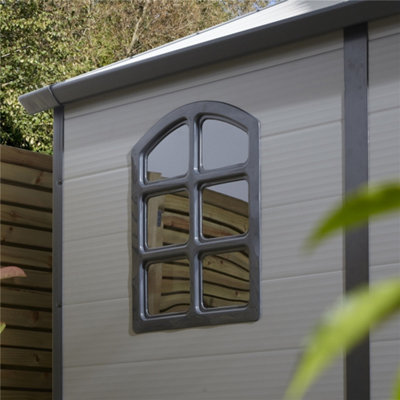 8 x 6 Double Door Apex Plastic Shed (Light Grey)