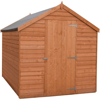 8 x 6 Feet Overlap Dip Treated Value Range Apex Shed Single Door