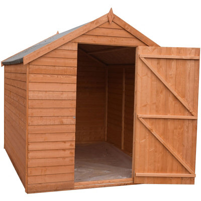 8 x 6 Feet Overlap Dip Treated Value Range Apex Shed Single Door - 3
