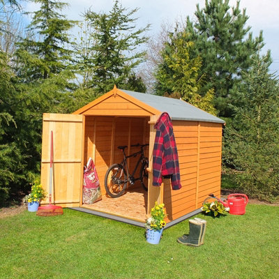 8 x 6 Feet Overlap Double Door Garden Shed - Dip Treated