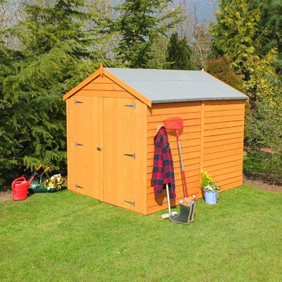 8 x 6 Feet Overlap Double Door Garden Shed - Dip Treated