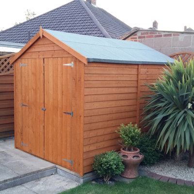 8 x 6 Feet Overlap Double Door Garden Shed - Dip Treated - 4