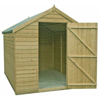 8 x 6 Feet Overlap Pressure Treated Value Range Shed Single Door
