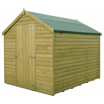 8 x 6 Feet Overlap Pressure Treated Value Range Shed Single Door - 3