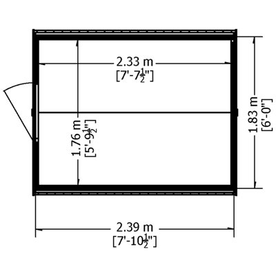8 x 6 Feet Overlap Pressure Treated Value Range Shed Single Door - 6