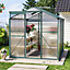 8 x 6 ft Polycarbonate Greenhouse Aluminium Frame Garden Green House with Base Foundation,Green