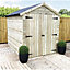 8 x 6 Garden Shed Premier Pressure Treated T&G APEX Wooden Garden Shed + Double Doors (8' x 6' / 8ft x 6ft) (8x6 )