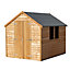 8 x 6 Garden Shed Value Overlap - Apex Wooden Garden Shed - 2 Windows - Double Doors - 8ft x 6ft (2.39m x 1.83m) 8x6