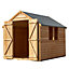 8 x 6 Garden Shed Value Overlap - Apex Wooden Garden Shed - 2 Windows - Double Doors - 8ft x 6ft (2.39m x 1.83m) 8x6