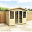 8 x 6 Summerhouse Pressure Treated T&G Apex Wooden Summerhouse + Overhang + Lock & Key (8ft x 6ft) / (8' x 6') (8x6 )
