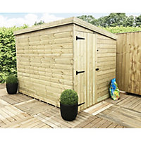 8 x 6 WINDOWLESS Garden Shed Pressure Treated T&G PENT Wooden Garden Shed + Side Door (8' x 6' / 8ft x 6ft) (8x6)