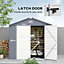 8 x 6ft Garden Shed Tool Storage House with Lockable Door, Foundation Kit, Grey