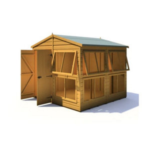 8 x 8 (2.43m x 2.43m) - Apex Sun Hut - Potting Shed