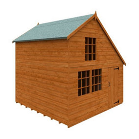 8 x 8 (2.43m x 2.43m) Mansion Wooden Playhouse (12mm Tongue and Groove Floor and Roof) (8ft x 8ft) (8x8)