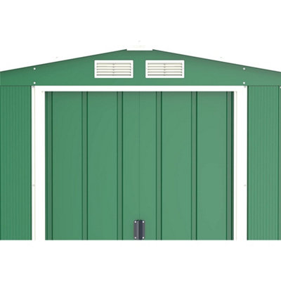 8 x 8 Apex Metal Garden Shed - Green (8ft x 8ft / 8' x 8' / 2.6m x 2.4m)