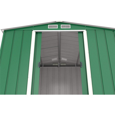 8 x 8 Apex Metal Garden Shed - Green (8ft x 8ft / 8' x 8' / 2.6m x 2.4m)