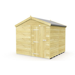 8 x 8 Feet Apex Shed - Single Door Without Windows - Wood - L243 x W231 x H217 cm