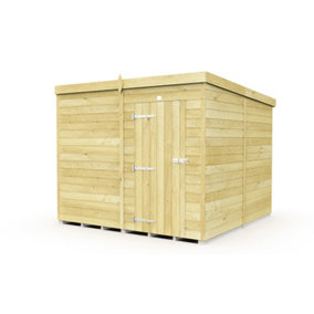 8 x 8 Feet Pent Shed - Single Door Without Windows - Wood - L231 x W243 x H201 cm
