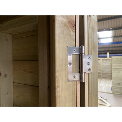 8 x 8 Wooden CORNER Pressure Treated Garden Shed / Workshop + Windows + Super Strength Framing (8' x 8' / 8ft x 8ft) (8x8)
