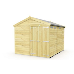8 x 9 Feet Apex Security Shed - Double Door - Wood - L272 x W231 x H217 cm