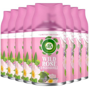 8 x Air Wick Freshmatic Air Freshener Refill Wild Rose & Patchouli 250ml