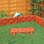 8 x Brick Effect Garden Border Edging Strips - Terracotta Weatherproof Interlocking Fence or Planter Panels - Each H17.5 x L43cm