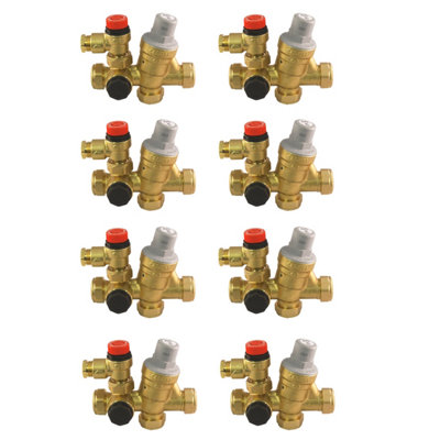 8 x Caleffi - 22mm Inlet Control Multibloc Valve Group 533002CST ...