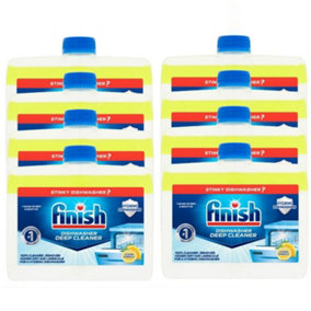 8 x Finish Dishwasher Cleaner Lemon Sparkle 250ml Deep Cleans Grease & Limescale