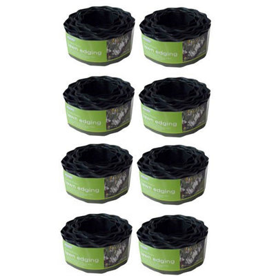 8 x Gardman 09005 9cm x 910cm 9.1m Plastic Garden Lawn Path Border Edging Roll