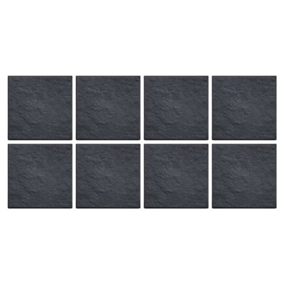 8 x Nicoman Square Stomp Stone Graphite Grey 30cm x 30cm