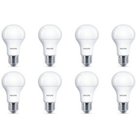 8 x Philips LED Frosted E27 Edison Screw 75w Warm White Light Bulbs Lamp 1055Lm