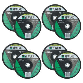 80 Grit Flap Discs Sanding Grinding Rust removing for 9" (230mm) Grinders 8 Pack