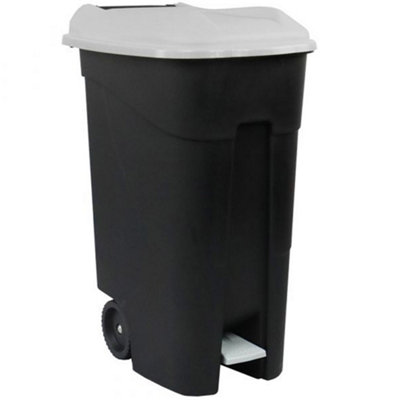 80 Litre Wheelie Bin with Foot Pedal - Grey Lid