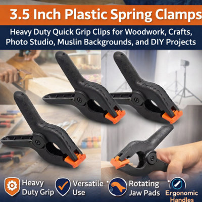 80 pack 3.5 inch plastic spring clamps heavy duty quick grip clips for ...