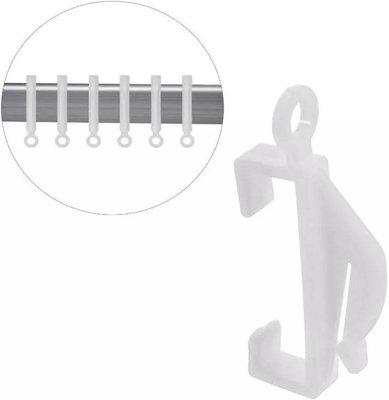 80 Pack Curtain Glider Hooks with Sturdy Grip Curtain Gliders for Smooth Sliding
