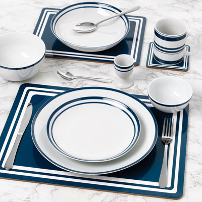 80-piece Blue Bistro Dinner Set