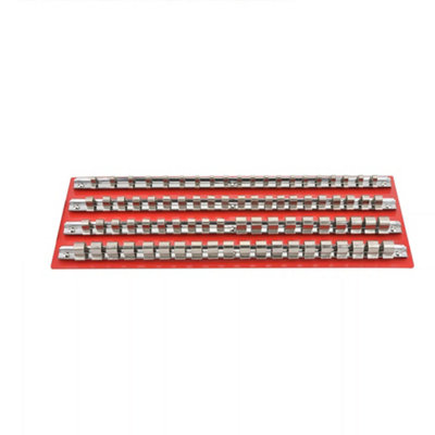 80 Piece Socket Rail Tray Organiser for 1/4", 3/8", 1/2" Drive Sockets