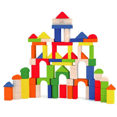 80-Piece Wooden Building Blocks