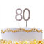 80  Silver Diamond Sparkley CakeTopper Number Year For Birthday Anniversary Party Decorations