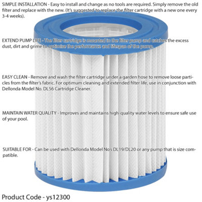80 x 90mm Swimming Pool Filter Cartridge - Replacement New Water ...