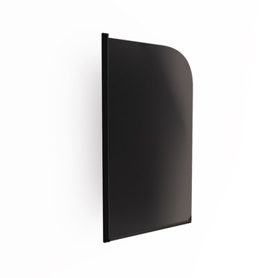 800 Curved Bath Screen Matt Black Profile Black Tinted Glass Reversible Denver - 4