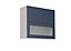 800 Kitchen Wall Glass Display Unit 80cm Cabinet Navy Dark Blue Lift-Up Nora