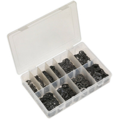 800 Piece E-Clip Retainer Assortment in Imperial Sizes with Organized ...