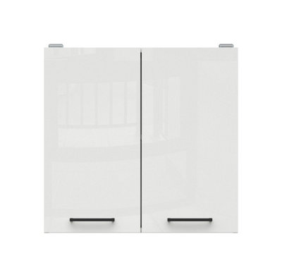 800 White Kitchen Cabinet Unit Wall 2 Door Cupboard 80cm Low Gloss Matt Junona