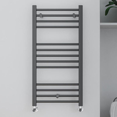 800 x 500mm Towel Radiator Grey Anthracite Straight Heated Towel Rail Bathroom Radiator