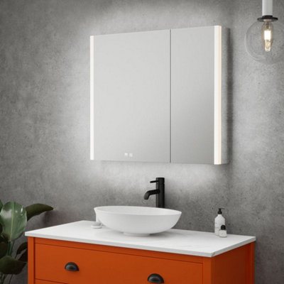 Bluetooth demister on sale mirror cabinet