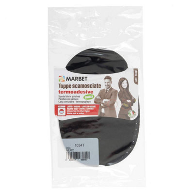 B&Q -  Patches: Microfiber Suede: Iron-On: 16 X 10.5Cm: Black